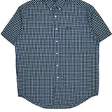 Chaps Ralph Lauren Checked Short Sleeve Shirt - Large Blue Cotton Blend