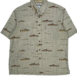 River Lodge Columbia Short Sleeve Shirt - Large Beige Cotton