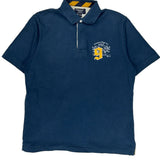 Number 9 Embroidery American Eagle Polo Shirt - Large Blue Cotton