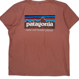 Save Our Home Planet Patagonia Graphic T-Shirt - Large Pink Cotton