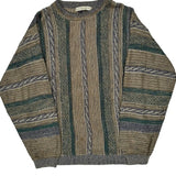 Unbranded Striped Sweater - Medium Brown Cotton Blend