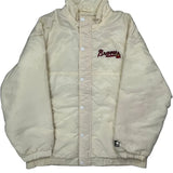Braves Starter Mlb Baseball Jacket - Large Cream Polyester