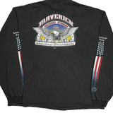 American Pride Harley Davidson Graphic Long Sleeve T-Shirt - 2XL Black Cotton