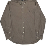 Ralph Lauren Checked Shirt - Large Brown Cotton