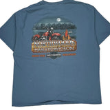 Northwoods Harley Davidson Graphic T-Shirt - 3XL Blue Cotton