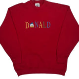 Donald Duck Disney Cartoon Sweatshirt - Medium Red Cotton