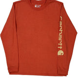 Carhartt Long Sleeve T-Shirt - Small Red Cotton