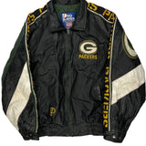 Packers Pro Player Football Leather Jacket - Medium White Leather