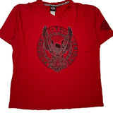 Harley Davidson Graphic T-Shirt - 2XL Red Cotton