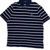 Polo By Ralph Lauren Striped Polo Shirt - XL Navy Cotton