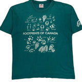 Footprints Of Canada Harlequin Graphic T-Shirt - XL Green Cotton