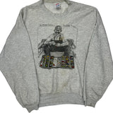 Fishing Jerzees Graphic Sweatshirt - 2XL Grey Cotton Blend