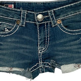 True Religion Mini Denim Shorts - 28W US 0 Blue Cotton