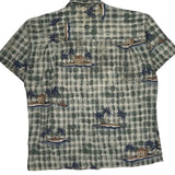 Chaps Ralph Lauren Hawaiian Shirt - Large Blue Cotton