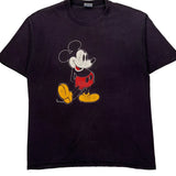 Mickey Mouse Disney Cartoon T-Shirt - XL Black Cotton