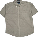 Tommy Hilfiger Checked Short Sleeve Shirt - XL Beige Cotton