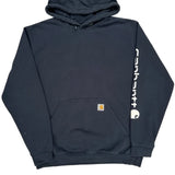 Carhartt Spellout Hoodie - Large Navy Cotton