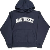 Reverse Weave Champion College Hoodie - Large Navy Cotton