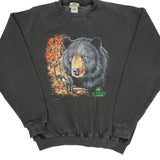 Bear Print Red Head Graphic Sweatshirt - Medium Black Cotton