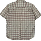 Carhartt Checked Short Sleeve Shirt - Large Cream Cotton