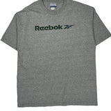 Reebok T-Shirt - Large Grey Cotton Blend