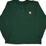 Carhartt Long Sleeve T-Shirt - XL Green Cotton