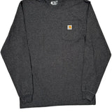 Carhartt Long Sleeve T-Shirt - Large Gray Cotton