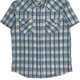 Levis Checked Short Sleeve Shirt - Medium Blue Cotton