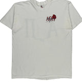 Single Stitch Greek Letters Fruit Of The Loom Graphic T-Shirt - XL White Cotton