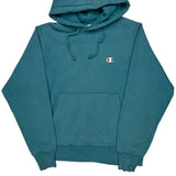 Reverse Weave Champion Hoodie - Small Blue Cotton