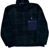 Polo By Ralph Lauren Checked Snap-T Fleece - Large Green Polyester