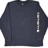 Carhartt Long Sleeve T-Shirt - 2XL Navy Cotton