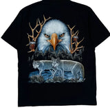 Rock Eagle Single Stitch T-Shirt - Large Black Cotton