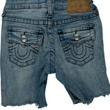 True Religion Denim Shorts - 22W UK 2 Light Wash Denim