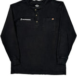 Saunders Logo Dickies Long Sleeve T-Shirt - Medium Black Cotton