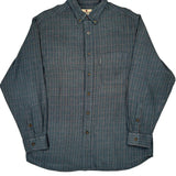 Woolrich Checked Flannel Shirt - Large Blue Cotton