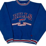 Buffalo Bills Logo Athletics Football Sweatshirt - Large Blue Cotton Blend