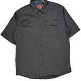 Wrangler Short Sleeve Shirt - Medium Gray Cotton Blend
