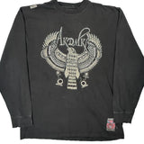Large Graphic Print On Front Akademiks Graphic Long Sleeve T-Shirt - 2XL Black Cotton