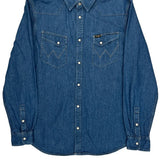 Wrangler Slim Denim Shirt - Large Blue Denim