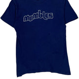 70S Mumbles T.K.O Spellout T-Shirt - Small Blue Cotton