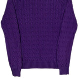 Ralph Lauren Sport Cable Knit Sweater - Large Purple Cotton