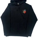 Floral Design Santa Cruz Graphic Hoodie - Medium Black Cotton