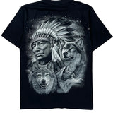Rock Eagle Single Stitch T-Shirt - Large Black Cotton