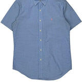 Ralph Lauren Checked Short Sleeve Shirt - Small Blue Cotton
