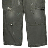 Carhartt Double Knee Cargo Pants - 33W 28L Gray Cotton