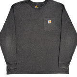 Carhartt Long Sleeve T-Shirt - 2XL Grey Cotton