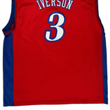 Philadelphia 76Ers Reebok #3 Iverson Jersey - 2XL Red Polyester