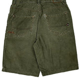 Baggy Quiksilver Cord Shorts - 30W 10L Green Cotton