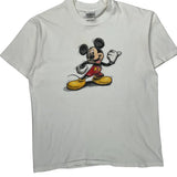 Mickey Mouse Disney Cartoon T-Shirt - Large White Cotton